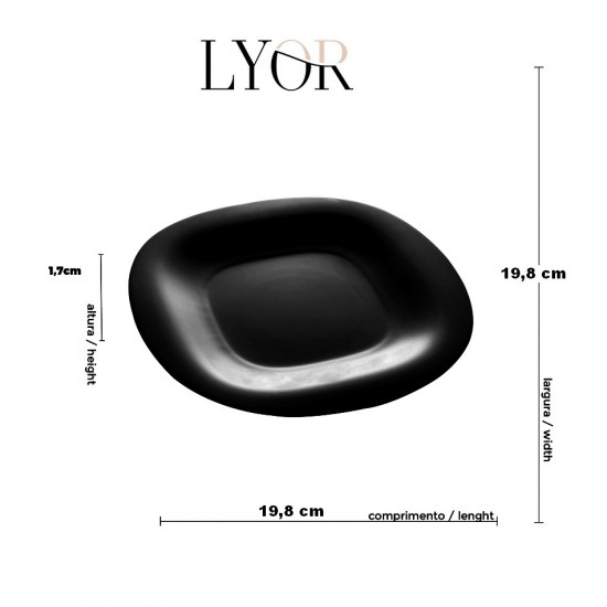 Prato 19,8cm Para Sobremesa De Vidro Opalino Carine Black Luminarc
